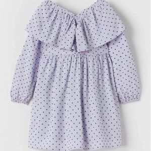 Zara baby blue dot collared dress